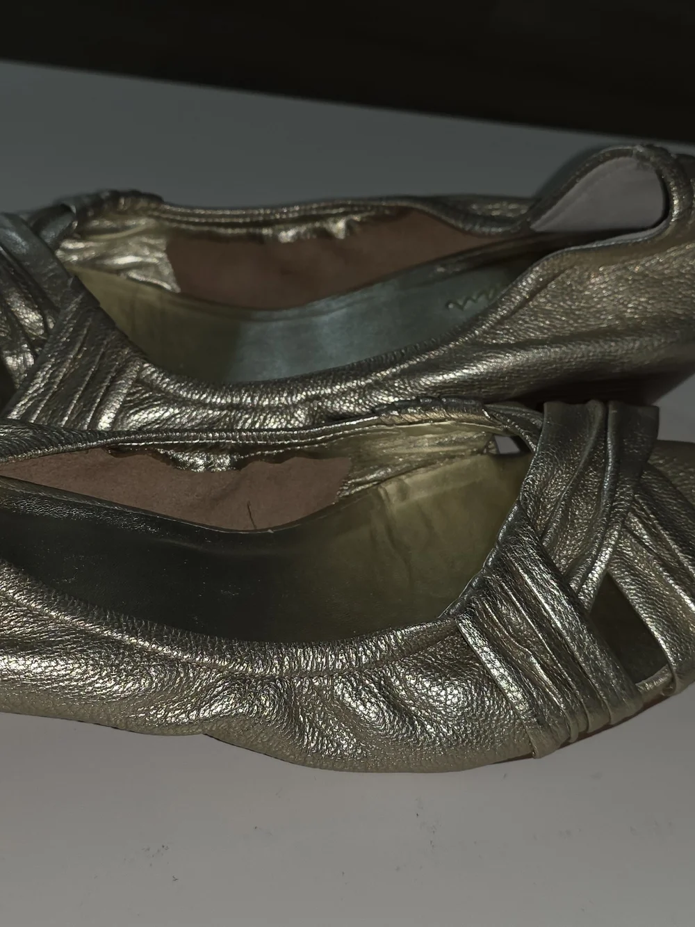 Cole Haan Metallic Silver Leather Flats